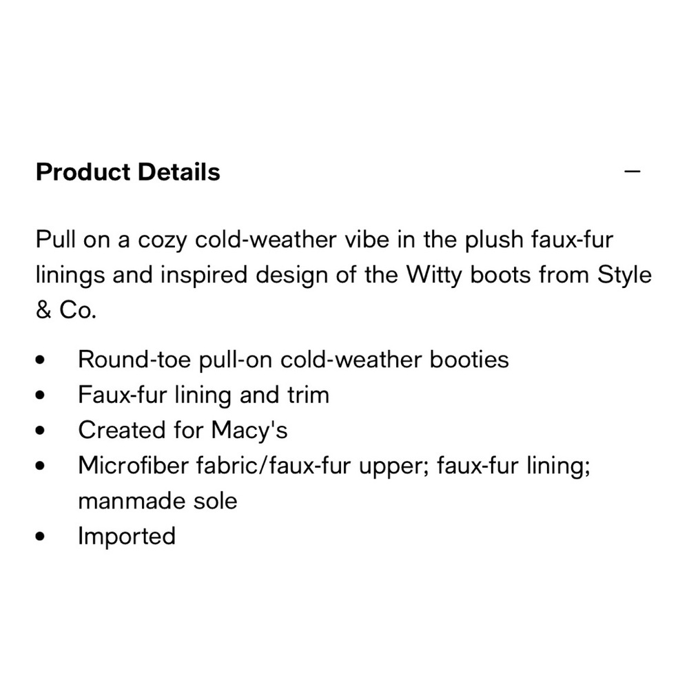 Style & Co • 7 • Witty Winter Faux Fur Boot Black - Picture 4 of 4